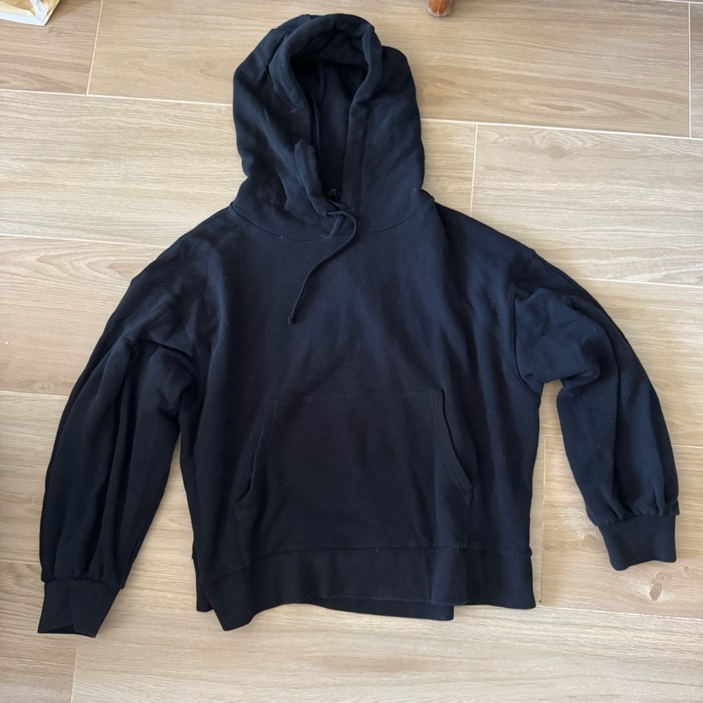 Allsaints Black Bell Sleeve Hoodie, Size L